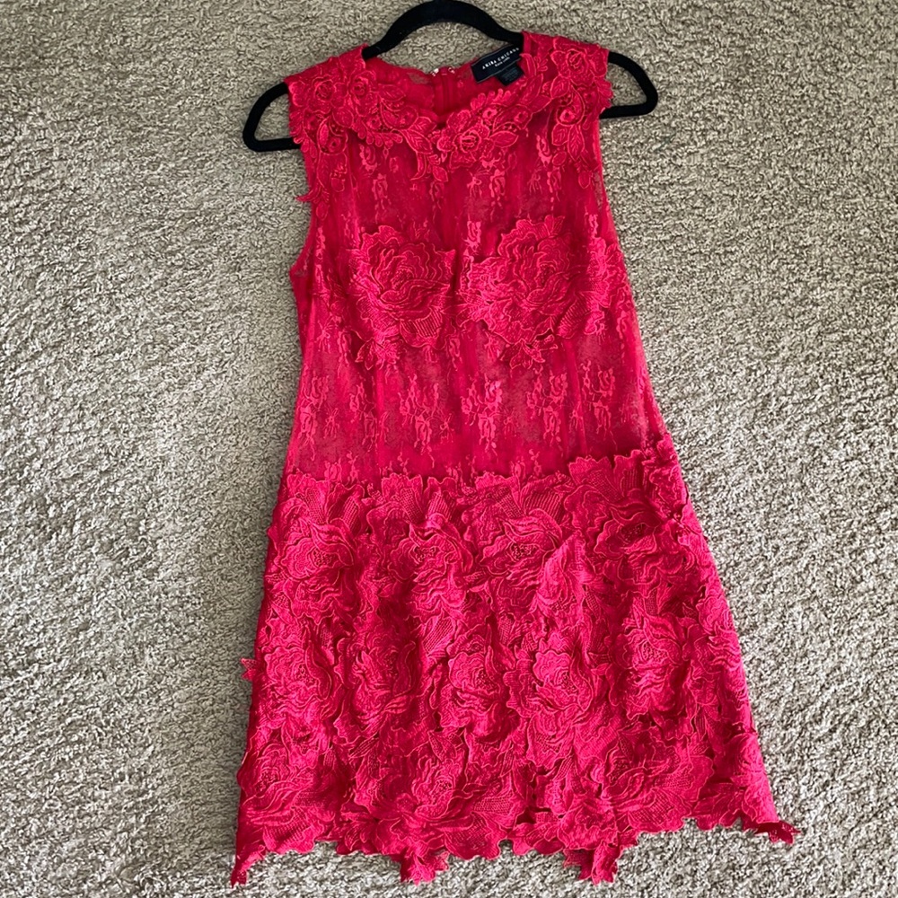 AKIRA Red Lace Mini Dress